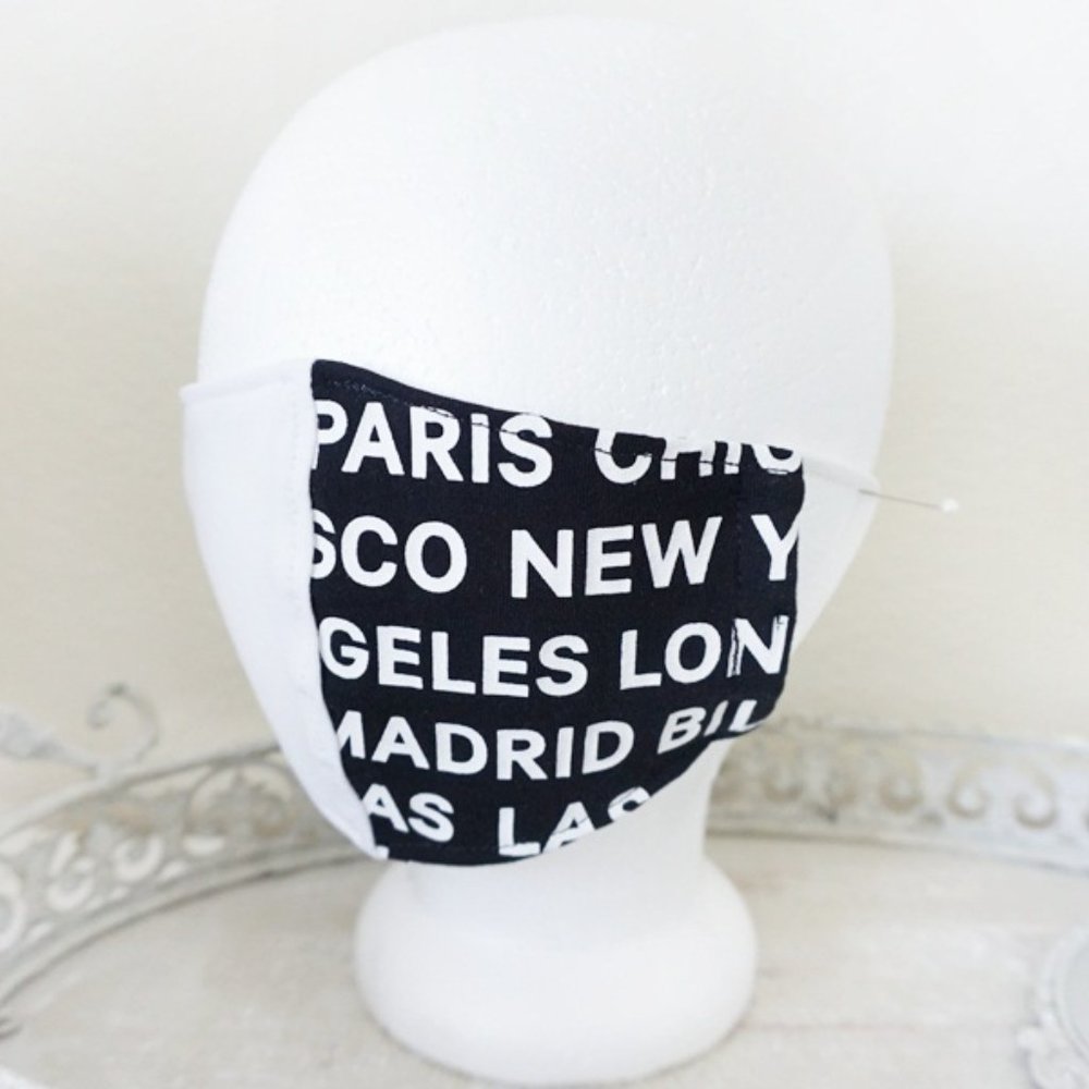 White/Print Streetwear Face Mask